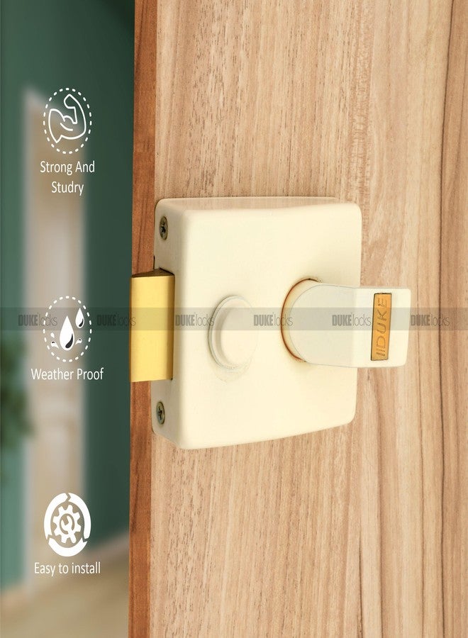 Duke Night Latch Door Lock, Ivory Finish, Weather-Proof with Keys and Installation Hardware | Night Latch | Door Width 25mm-45mm| NL-Ivory - Image 2
